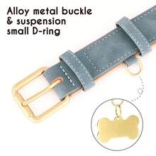 1 pieza Collar de perro de material de PU, suave y cómodo, ajustable, disponible en colores azul, marrón y rojo rosa - Azul - Ver 6
