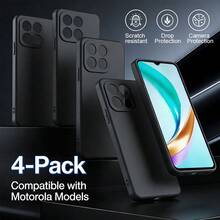 4 件装 TPU 黑色保护壳，兼容 Moto 手机，柔软防震，防水、防摔、防刮擦。这款手机壳提供卓越的保护，能有效防止手机跌落。 - 黑色 - 查看 39