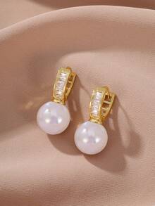 1对百搭优雅女士耳环，时尚高贵，适合日常佩戴、通勤和聚会场合。 - 白色紅 - 查看 11