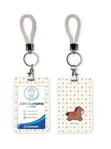 1 pieza Clip de tarjeta de dibujos animados con diseño de caballo lindo de ABS, personalizado, colgante de llavero, clip de tarjeta de muñequera para estudiantes, clip de tarjeta de muñequera para damas, estuche de protección de tarjeta de identificación, estuche de protección de tarjeta de campus para estudiantes - Rectángulo - Ver 6