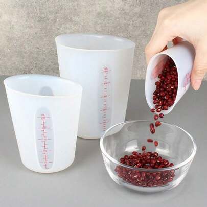 Silicone Measuring Cups, Blender, Liquid, Paint And Resin Mixing Squeeze, Pour Mixing Coffee, Making Cake, Cookies Baking, . For Molds, Jewelry Making, Waxing, Easy To Clean
