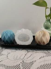 多面菱形 DIY 手工香氛石膏多功能硅胶模具 - A-白色 - 查看 2