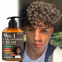 9.468 Fl Oz, 9-In-1 Curl Defining Cream | Moisturizing, Adult Curl Styling Cream | 1 Bottle, Long-Lasting Hold, Frizz Control, Non-Greasy, For Styling Normal, Wavy And Curly Hair, Stylish Bottle Design, Suitable For Both Men And Women. - 280ml - View 4
