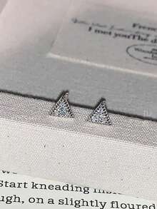 1pc S925 Sterling Silver Minimalist Small Geometric Circle Zirconia Stud Earrings, Ideal Gift For Women, Mothers, Girlfriends And Best Friends - Single - View 5