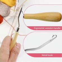 9 Pcs Bent Latch Hook Set Crochet Needle Dreadlocks Tool Knitting Crochet Hooks Hair Extensions Tool For Braiding - Multicolor - View 7