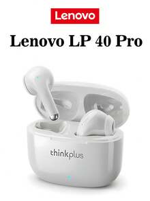 Lenovo 联想 LP40 Pro TWS 真无线蓝牙耳机 防水入耳式运动耳机 高清通话带麦克风 无线耳机 工作游戏旅行睡眠 联想耳机 - 白色 - 查看 1
