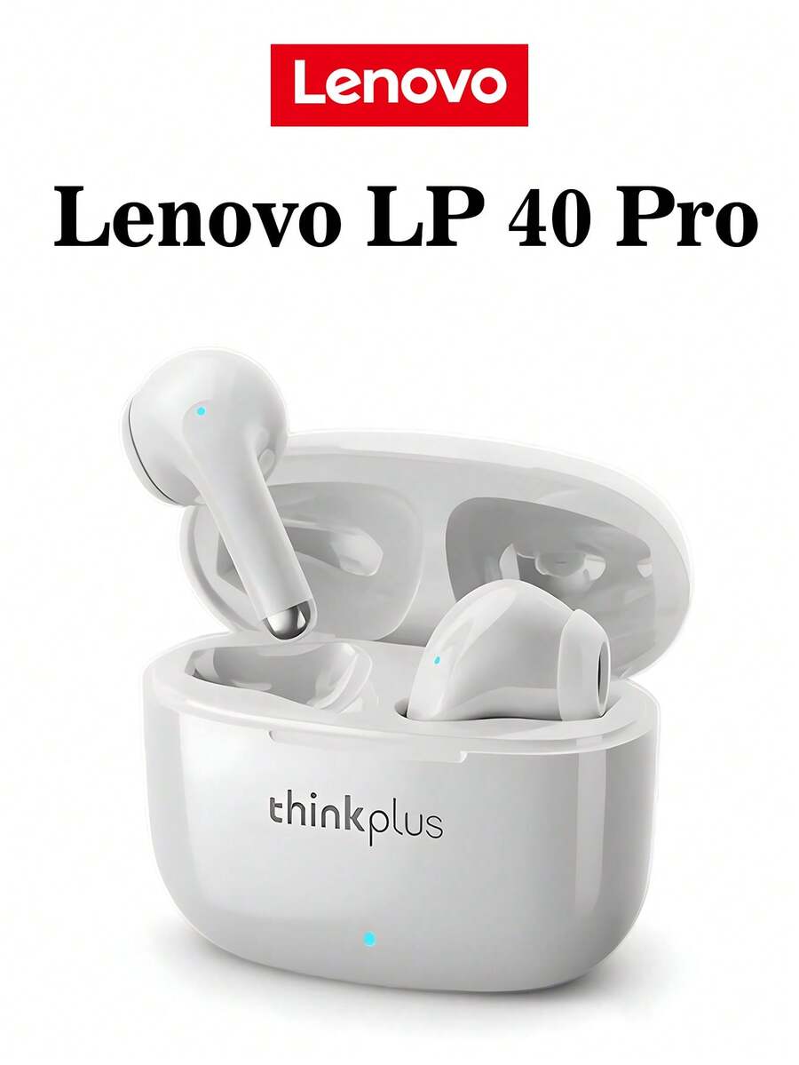 Lenovo 联想 LP40 Pro TWS 真无线蓝牙耳机 防水入耳式运动耳机 高清通话带麦克风 无线耳机 工作游戏旅行睡眠 联想耳机 - 白色 - 查看 1