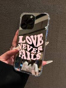 1 chiếc ốp lưng điện thoại chống rơi bằng acrylic tráng gương in hình khẩu hiệu "LOVE NEVER FAILS" tương thích với iPhone 13/11/17/17pro/16/14/15/15pro/15 Plus/15 Promax/7plus/8plus/X/Xs Max/Xr/11pro/12pro/13pro/14pro/12mini/13mini/11promax/12promax/13promax/14promax/14plus/17pro Max/17Air/6/6s Plus/7/8/16Pro/16plus/16promax/Se2/17promax & Tương thích với Samsung Galaxy/A54/A14/A12/A13/A15/A32/A33/A24/A52S/S20/S21/S22/S23/S24/S23Plus/S24ultra/S25/A15/A33/A23 - Nhiều màu - Xem 1