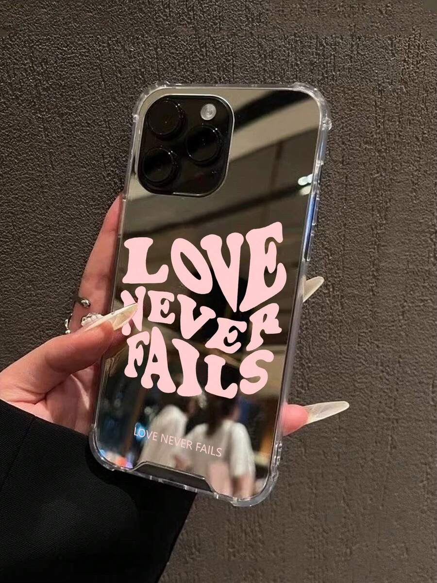 1 chiếc ốp lưng điện thoại chống rơi bằng acrylic tráng gương in hình khẩu hiệu "LOVE NEVER FAILS" tương thích với iPhone 13/11/17/17pro/16/14/15/15pro/15 Plus/15 Promax/7plus/8plus/X/Xs Max/Xr/11pro/12pro/13pro/14pro/12mini/13mini/11promax/12promax/13promax/14promax/14plus/17pro Max/17Air/6/6s Plus/7/8/16Pro/16plus/16promax/Se2/17promax & Tương thích với Samsung Galaxy/A54/A14/A12/A13/A15/A32/A33/A24/A52S/S20/S21/S22/S23/S24/S23Plus/S24ultra/S25/A15/A33/A23 - Nhiều màu - Xem 1
