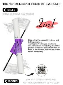 Azenlo 144片装单根假睫毛簇，睫毛嫁接，DIY睫毛嫁接，细带粗茎假睫毛簇，含涂抹器和睫毛胶，睫毛嫁接套装，10-16mm混合长度C型卷翘假睫毛簇套装，假睫毛，假睫毛 - 黑色 - 查看 2