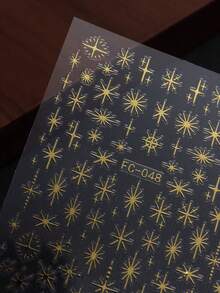 Hình dán móng tay nghệ thuật ngôi sao vàng Y2K, hình ngôi sao 3D lấp lánh, decal tự dính, màu vàng laser, thiết kế ngôi sao lấp lánh, phụ kiện làm móng DIY. - Nhiều màu - Xem 4