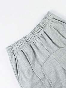 1pc Tween Boys Summer Outdoor Sports Casual Versatile Fitness Basketball Running Straight Leg Shorts - Light Grey - View 6