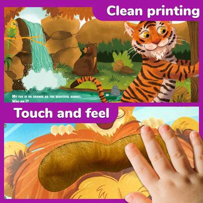 beartale 恐龙触觉触摸书，蒙特梭利感官发展玩具，生动的纹理插图，儿童旅行益智游戏，学习用品，返校生日派对礼物（男女皆宜）