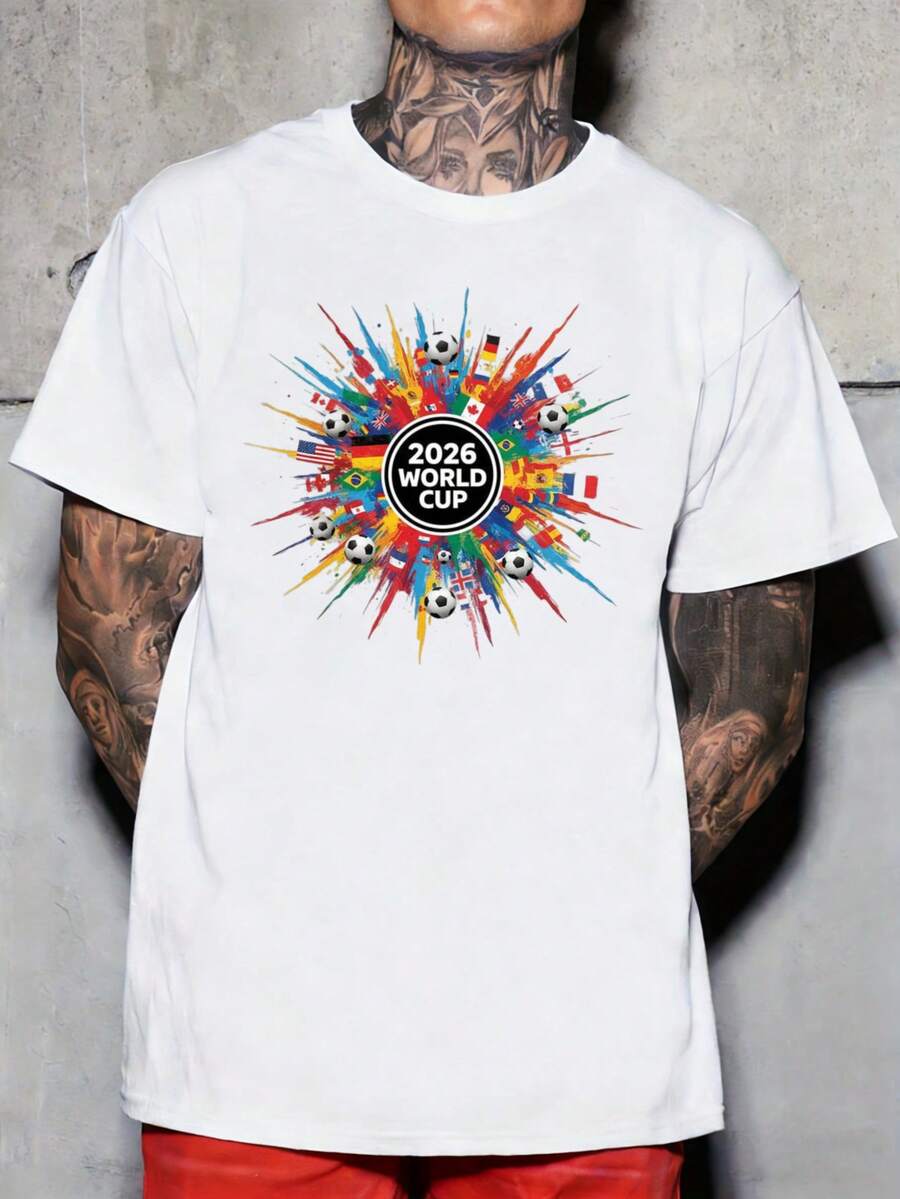 World Cup 2026 T Shirt Ladies, World Cup Finals 2026 Celebration Tee - 白色 - 查看 1