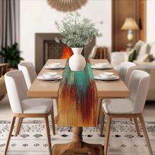1/10pcs Marble Pattern Decorative Table Runner Set, Holiday Table Decor Fabric Table Runner, Home Decor, Gift, Table Runner & Placemat Set Suitable For Indoor And Outdoor Celebrations, Seasonal Party Accessories, Kitchen Dining Table Decor, Party Table Decoration, Home Room Table Runner, Restaurant Table Cloth - Multicolor - View 11