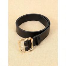 1条女士PU皮革腰带，时尚休闲街头风腰带，适合秋季日常佩戴，也适合万圣节、情人节等场合。 - 黑色 - 查看 3