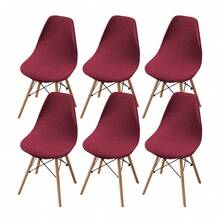 1/2/4/6pcs Striped Solid Color Shell Chair Covers Suitable For Home, Hotel, Banquet - Multicolor - View 42