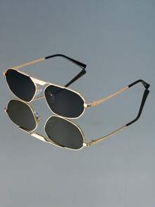 1pc Retro Versatile Minimalist Elegant Small Frame Fashion Glasses, Unisex Punk Party Street Style Runway - Multicolor - View 1