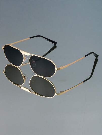 1pc Retro Versatile Minimalist Elegant Small Frame Fashion Glasses, Unisex Punk Party Street Style Runway