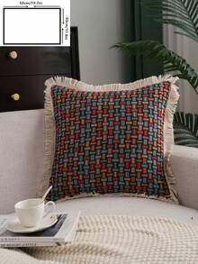 1 pieza Funda de almohada de jacquard floral, estilo vintage americano country para decoración de sala de estar y sofá, extraíble y lavable, adecuada para sala de estar, dormitorio, balcón, jardín, exterior, decoración de automóvil (selección de multicolor) - Multicolor - Ver 19