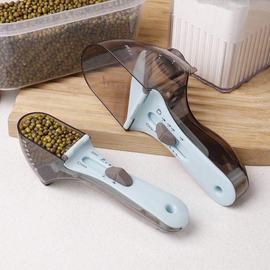 2件套量勺厨房工具塑料奶粉刻度勺烘焙工具精准测量工具 - 彩色 - 查看 1