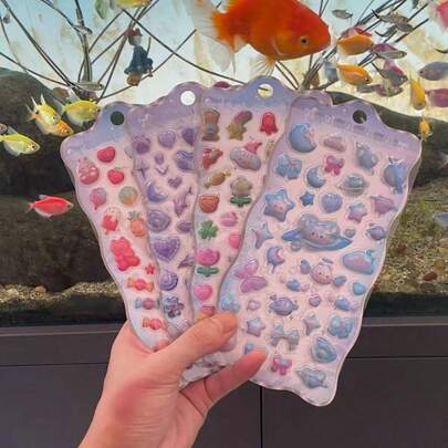 Mini Cartoon 3D Embossed Stickers, Student Gift, DIY Planner, DIY Notebook, Cute Stationery, New Design, Suitable For DIY Planner Projects