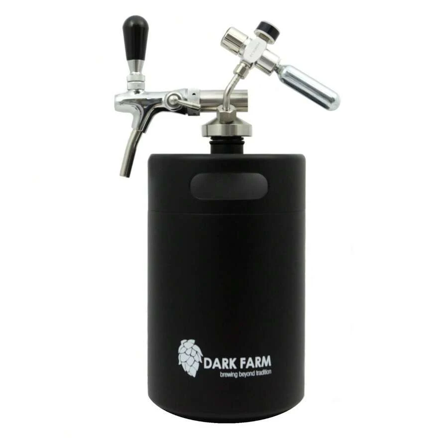 'Single Walled' Blk 5L Mini Keg With Fixed Tap, Flow Control And CO2 Valve - Multicolor - View 1
