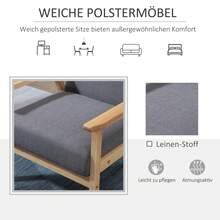 Sofa-Chair With Armrests, Linen Texture, Upholstered, Grey, 64 X 70 X 72 Cm - Grey - View 5
