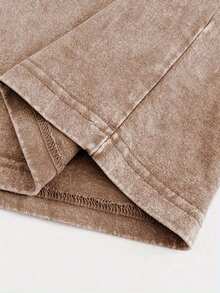 Disney Toy Story Retro Washed T-Shirt-Official Woody And Buzz Lightyear Loose Casual Shirt-Unisex Birthday Party Dress-Nostalgic 90' S Pixar Movie Memorial Gift-Theme Design-Printing-Resistant Collection-Couple Clothing - 卡其色 - 查看 5