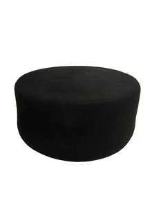 HIMESPORT 女士黑白纯色羊毛毡小圆帽，优雅复古，适合教堂礼拜、婚礼、新娘茶会、鸡尾酒会等场合。 - A - 查看 5