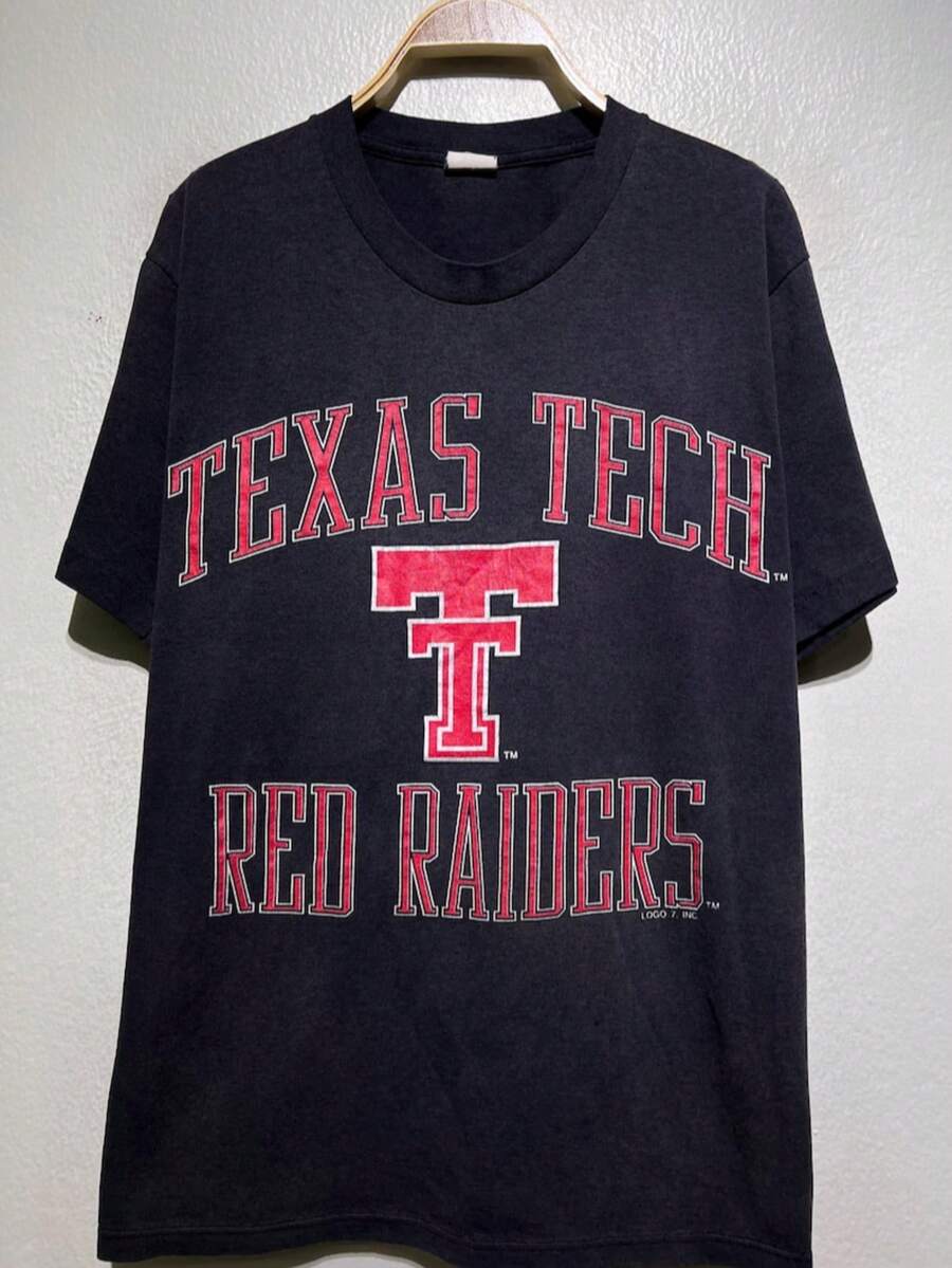 Vintage 90s Texas Tech Red Rai Ders College University Sports Alumni Fan Apparel Athletic N CCA Black - màu đen - Xem 1