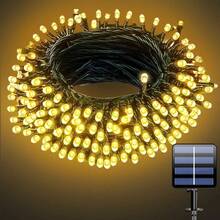 ¡RecomendadoCadena De Luces Solares De 12 M100 Led Para Exterior, Fiesta¡Top de Temporada - 12M100LED Color Cálido - Ver 4