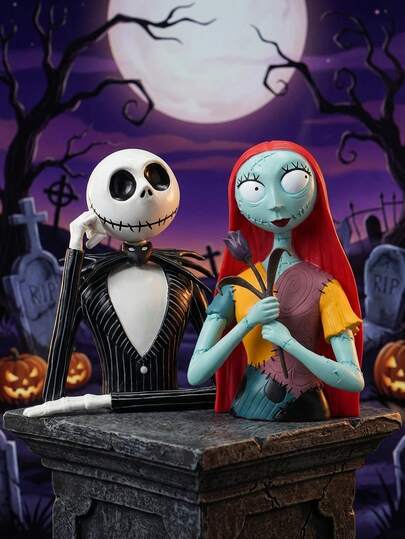  1PC Disney Officially Licensed PVC Piggy Bank Sally Jack Figurine Money Box Home Decor Collectible Desktop Organizer Savings Jar