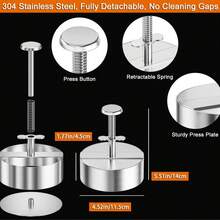 1pc 304 Stainless Steel Hamburger Patty Maker, Non-Stick Burger Press Mold, Suitable For Meat, Beef, Cheese, Vegetables, Burger Maker, Applicable For Grill, Frying Pan, BBQ, Kitchen Tool, Kitchen Supplies, Kitchen Accessories - Multicolor - View 5