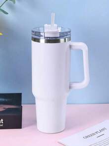 1200ml Double-Layer Stainless Steel Vacuum Insulated Water Bottle, Suitable For Outdoor Sports And Automotive Use, Comes With Large Capacity Cup And Plastic Straw - Multicolor - View 5