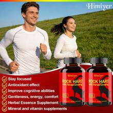 Himiyer ROCK HARD Capsules - Contains L-Citrate, Rumex Japonicus, Epimedium Extract, Maca, Ginseng - Vitality And Muscle Support - ROCK HARD Nutrition, Energy Circulation - Balance And Focus - Men's Blue Chewable Tablets - 300g - Xem 9