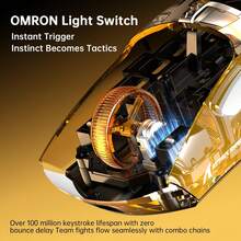 ATTACK SHARK 59克超轻V8游戏鼠标，PAW3950MAX 42000 DPI，Nordic 54L15低延迟芯片，蓝牙/2.4G/有线三模式连接，双8000Hz轮询率，配备防滑握柄 - 彩色 - 查看 5