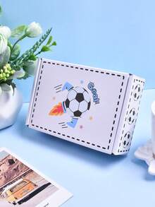 5pcs/Set 2026 New Boys' Gift Set, Including Football Sports Watch With LED Light, Quartz Wristwatch, Football Coin Purse, Earphone Storage Box, Pendant Necklace And Bracelet - Black - View 9