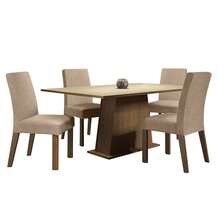 MADESA Dining Table & Chair Sets - Cream and Imperial Brown - View 2