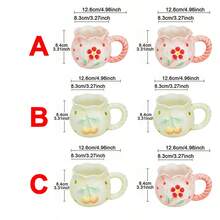 2 chiếc cốc cà phê gốm sứ thủ công sáng tạo với họa tiết hoa mai và hoa anh đào dập nổi. - Nhiều màu - Xem 7
