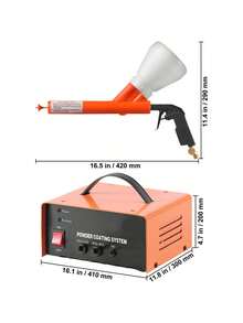 Powder Coating System  50KV Electrostatic Output Powder Coating Kit With Foot Switch  Spray Gun  Nozzles And Powder Cups  Powder Coating Equipment For Home DIY And Commercial Production - Orange - View 10
