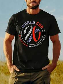 World Cup 2026 Shirt,  World Cup 2026 Fan Shirt, Vintage Style World Cup 2026 Top - 黑色 - 查看 1