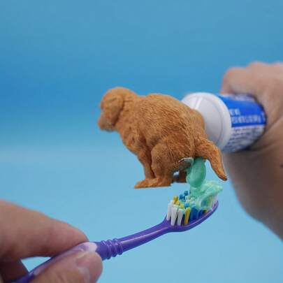 趣味狗狗屁股造型牙膏挤压器 - 愚人节创意牙膏分配器，新奇浴室装饰，适合爱狗人士的趣味恶作剧礼物，圣诞节和派对礼物