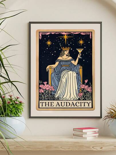 1pc The Audacity Tarot Card Print Funny Tarot Card Wall Art Witchy Prints Funny Art Dorm Room Decor Prints Funny Quote Poster, The Ideal Gift For Friends, Bedroom Art Print, Living Room Decor, Office Decor, Kitchen Decor, Bathroom Decor, Wall Arts, Wall Decor, Home Decor, Room Decor, Canvas Wall Art, Posters, Wall Art With Frame, Optional Frame ﻿ ﻿