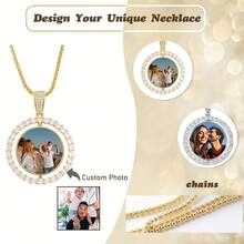 Personalized Picture Necklace, Hip-Hop Picture Chain, Personalized Gifts For Fathers, Men, And Women, Customized Photo Pendant Necklace - Multicolor - View 4