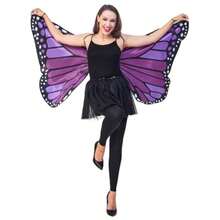Seasons Butterfly Cape Wings For Women Halloween Costume Adult One Size - Perfect For Themed Parties Cosplay And Festive Events Lightweight And Adjustable Design For Comfortable Wear - -紫色的- - 查看 5