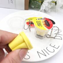 1 pieza Nuevo juguete de comida 2026 Llavero de pudín, Llavero de gelatina realista, Colgante de encanto de pudín japonés Squishy de rebote lento - Multicolor - Ver 4
