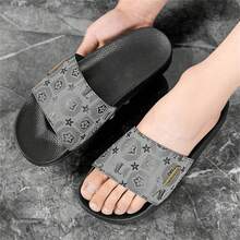 1 Pair Men's Casual Slip-On Slippers, 2026 Spring New Style One-Strap Flip Flops, Anti-Slip Fashionable Beach Shoes - Grey - View 4