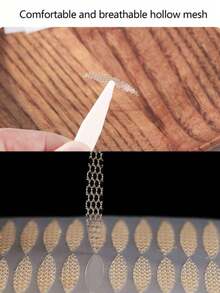 240pcs Eyelid Tape Sticker Invisible Double Fold Eyelid Lace Paste Clear Beige Stripe Self-Adhesive Natural Eye Tape Makeup Tool - Nude - View 3