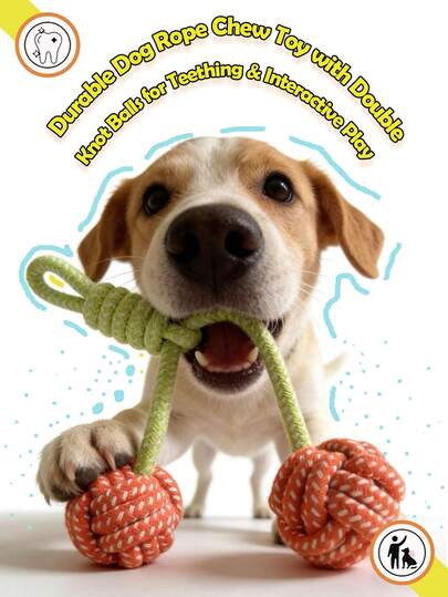 Cherry Knot Pet Toy, Chew-Resistant Suitable For Medium & Small Dogs, High-Aesthetic Cherry Dog Toy, Cotton Rope Braided Chew Toy For Puppy Teething & Dental Care